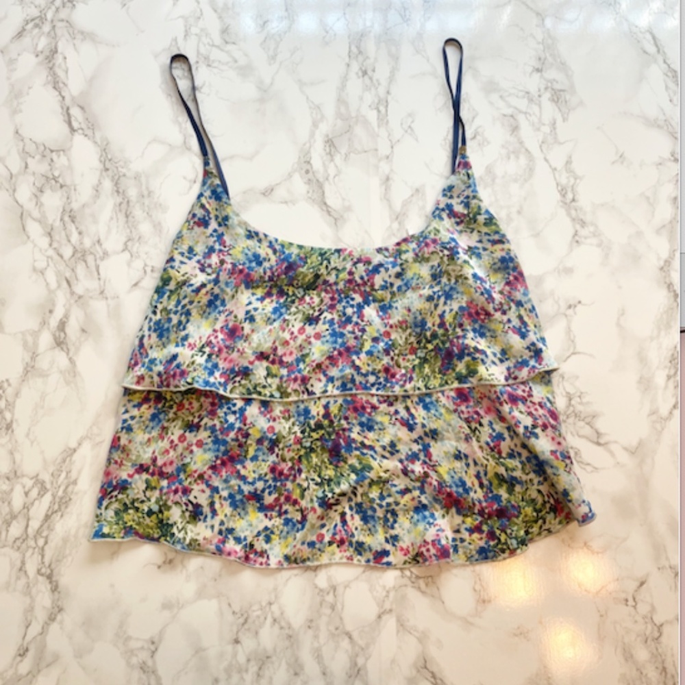 Guess Floral Crop Top Multicolor Size XS
